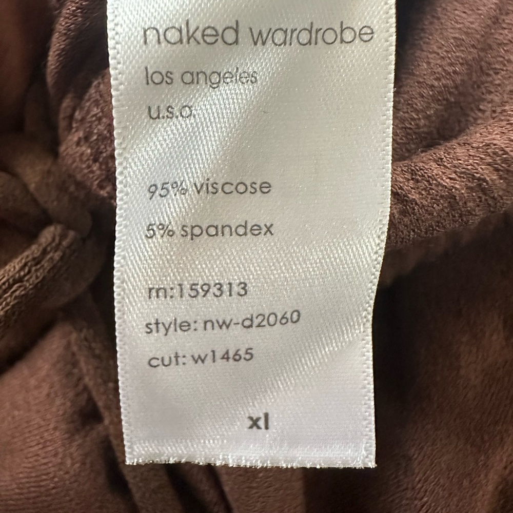 NAKED WARDROBE Ruched Long Sleeve Cutout Minidress in Chocolate XL NWOT - Picture 9 of 11